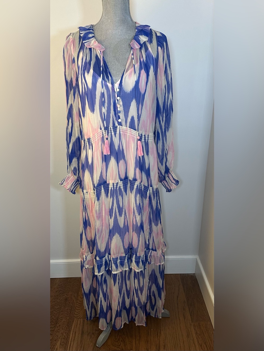 Anthropologie The Marais Printed Chiffon Maxi Dress size medium - Picture 3 of 15